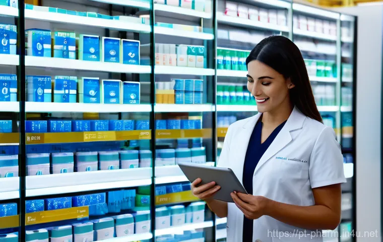 약사 약물 관리 효율성 높이는 법 - **Prompt 1: A Modern Portuguese Pharmacy's Automated Stock Management**
    "A clean, brightly lit, ...