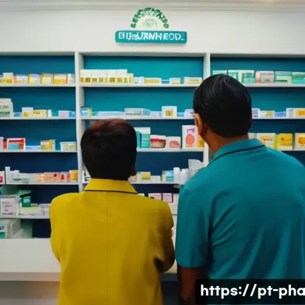 약사 약국 내 홍보 전략 - A warm and welcoming neighborhood pharmacy interior in a small Brazilian town, with elderly customer...