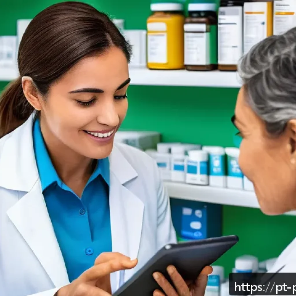 약사 실무 필수 기술 - A professional Brazilian pharmacist attentively listening and engaging in active communication with ...