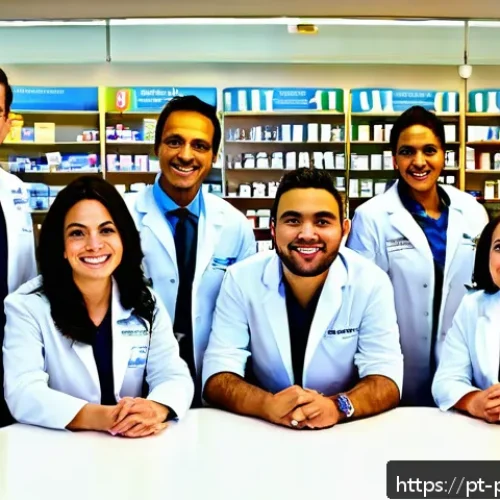 Home 31 약사 직무 만족도를 높이는 팁 - A bright and modern pharmacy team meeting room with diverse Brazilian pharmacists in professional at...