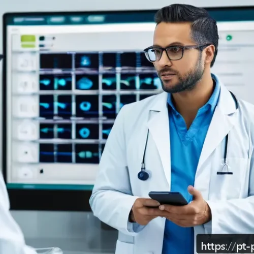 Home 17 약사 이직 성공 전략 - A professional Brazilian pharmacist in a modern hospital setting, wearing a clean white lab coat and...